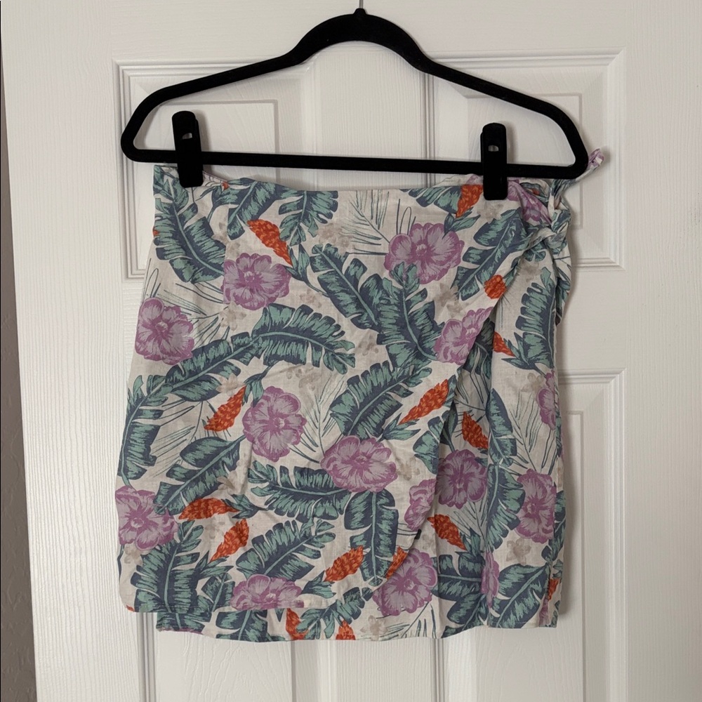 Marine Layer Floral Mini Skirt - Purple, Green, Orange